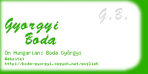 gyorgyi boda business card
